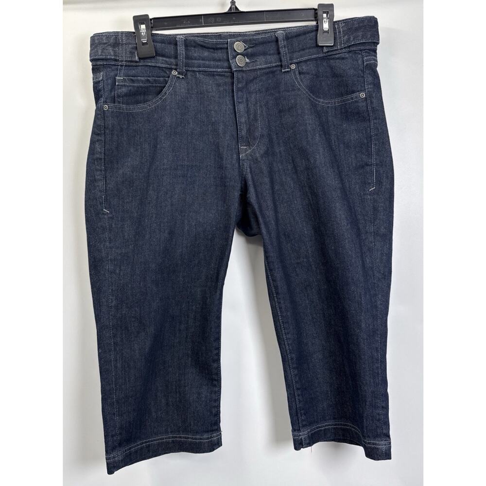 Old Navy Denim Capris 16.5 Inseam Womens Size 8 Dark Wash Stretch Classic Rise